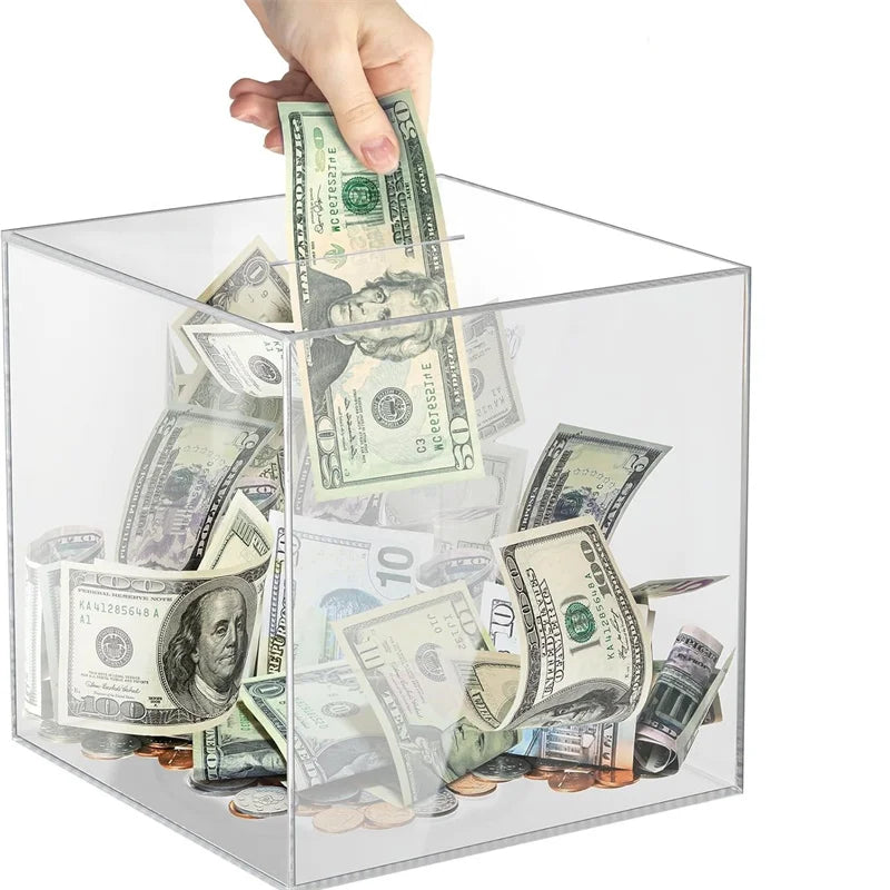 Personalized customized name transparent piggy bank, thickened acrylic material piggy bank