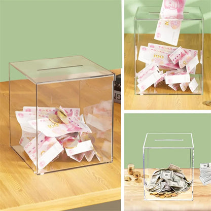 Personalized customized name transparent piggy bank, thickened acrylic material piggy bank