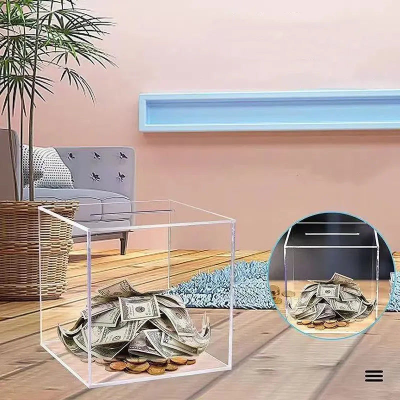 Personalized customized name transparent piggy bank, thickened acrylic material piggy bank